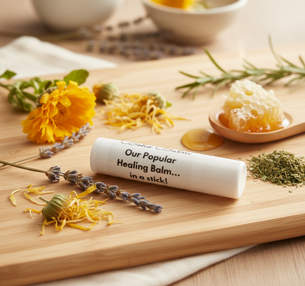 All-Natural Healing Lip Balm in Natural Setting