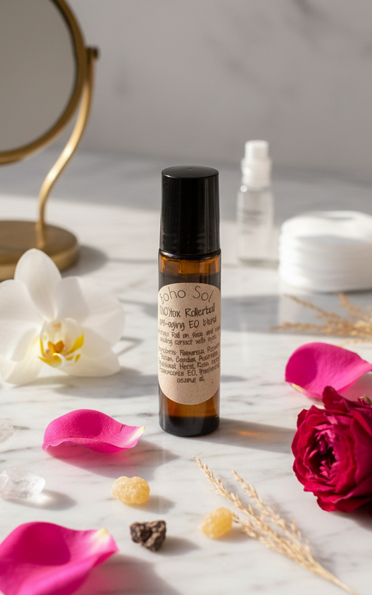 NO-Tox Essential Oil Rollerball in Luxury Beauty Setting